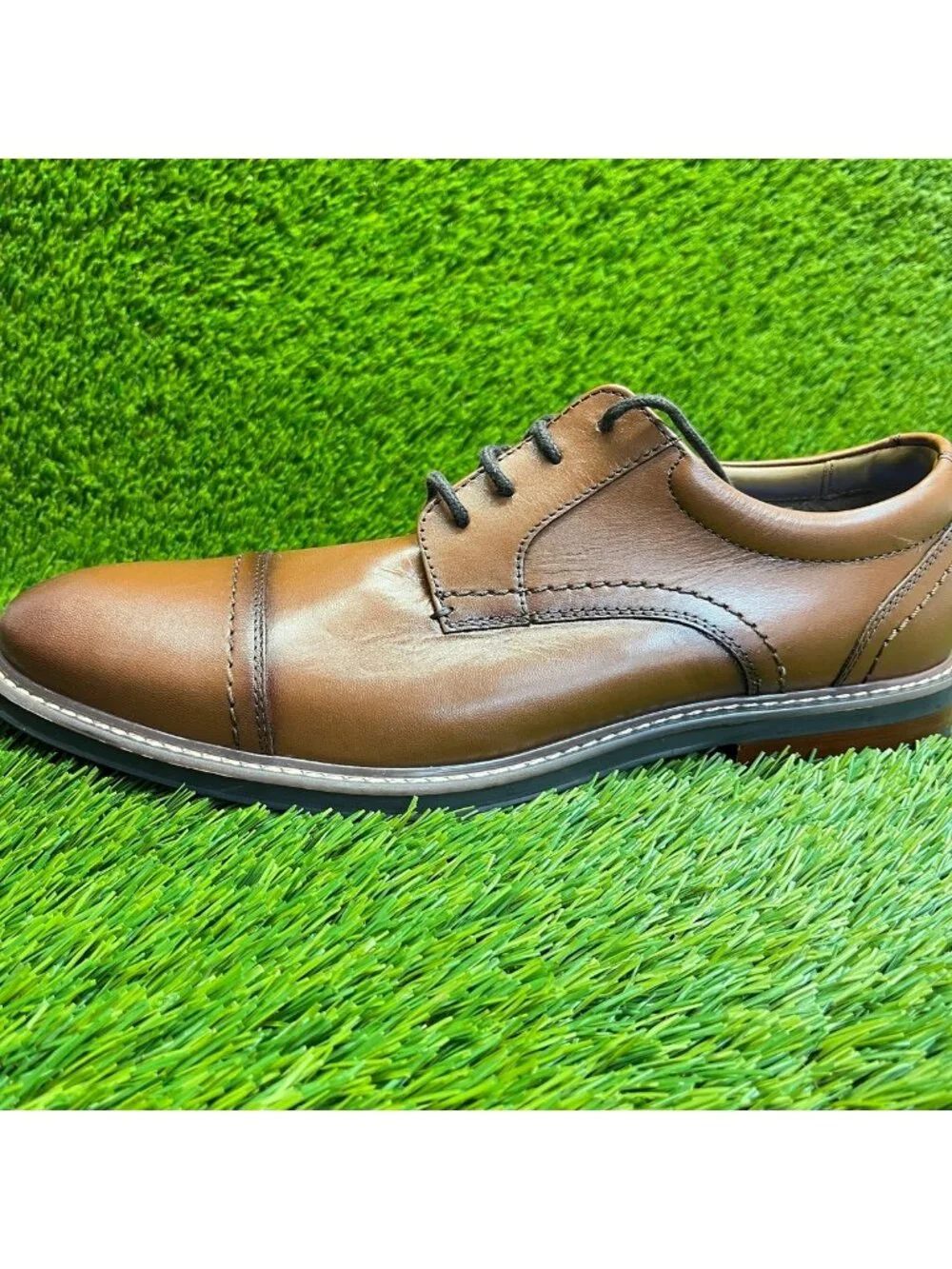 Nunn Bush Westfield Mens Size 11 Brown Casual Classic Cap Toe Oxford Dress Shoes